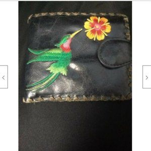Lavishy Wallet Vegan Leather Hummingbird Flower